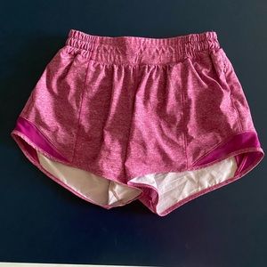 Pink/purple heathered hotty hot lululemon shorts